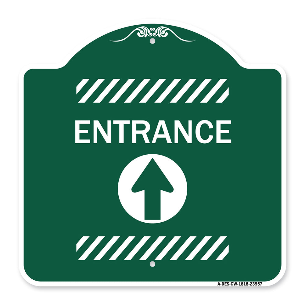 Flex Post Entrance with Straight Ahead Arrow Decal Only for Flex Paddle