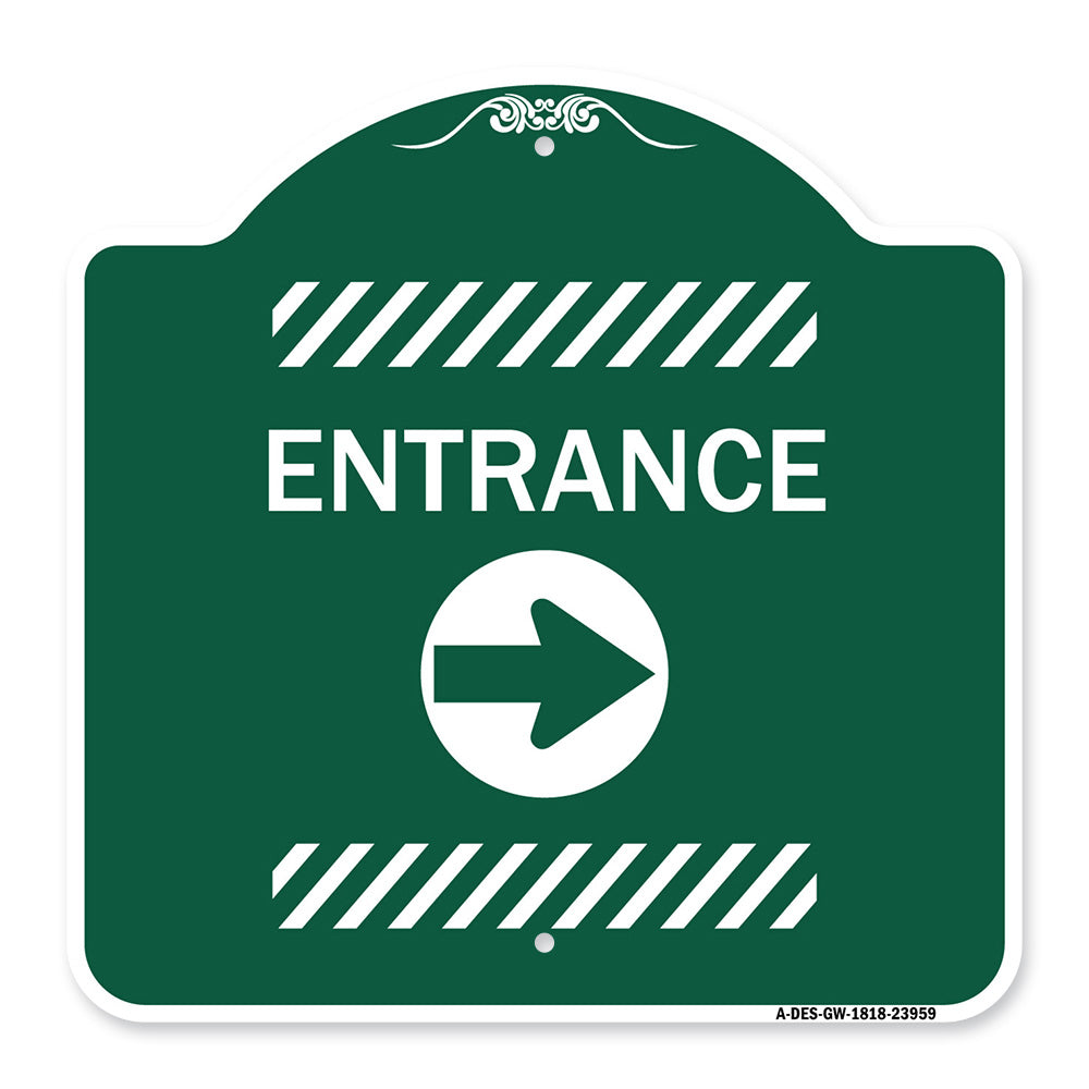 Flex Post Entrance with Right Arrow Decal Only for Flex Paddle