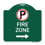 Fire Zone (No Parking Symbol and Right Arrow)
