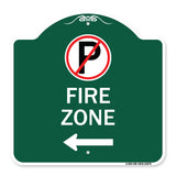 Fire Zone (No Parking Symbol and Left Arrow)