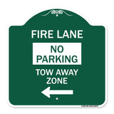 Fire Lane Tow-Away Zone with Left Arrow
