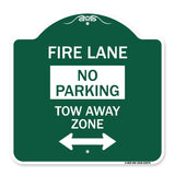 Fire Lane Tow-Away Zone with Bidirectional Arrow