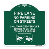 Fire Lanes No Parking on Streets Unauthorized Vehicles Towed at Owner Expense with Graphic