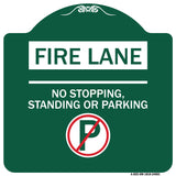 Fire Lane - No Stopping Standing or Parking (With No Parking Symbol)