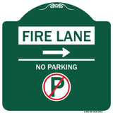 Fire Lane - No Parking (With No Parking Symbol and Right Arrow)