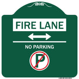 Fire Lane - No Parking (With No Parking Symbol and Bidirectional Arrow)