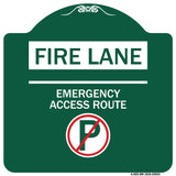 Fire Lane - Emergency Access Route (With No Parking Symbol)