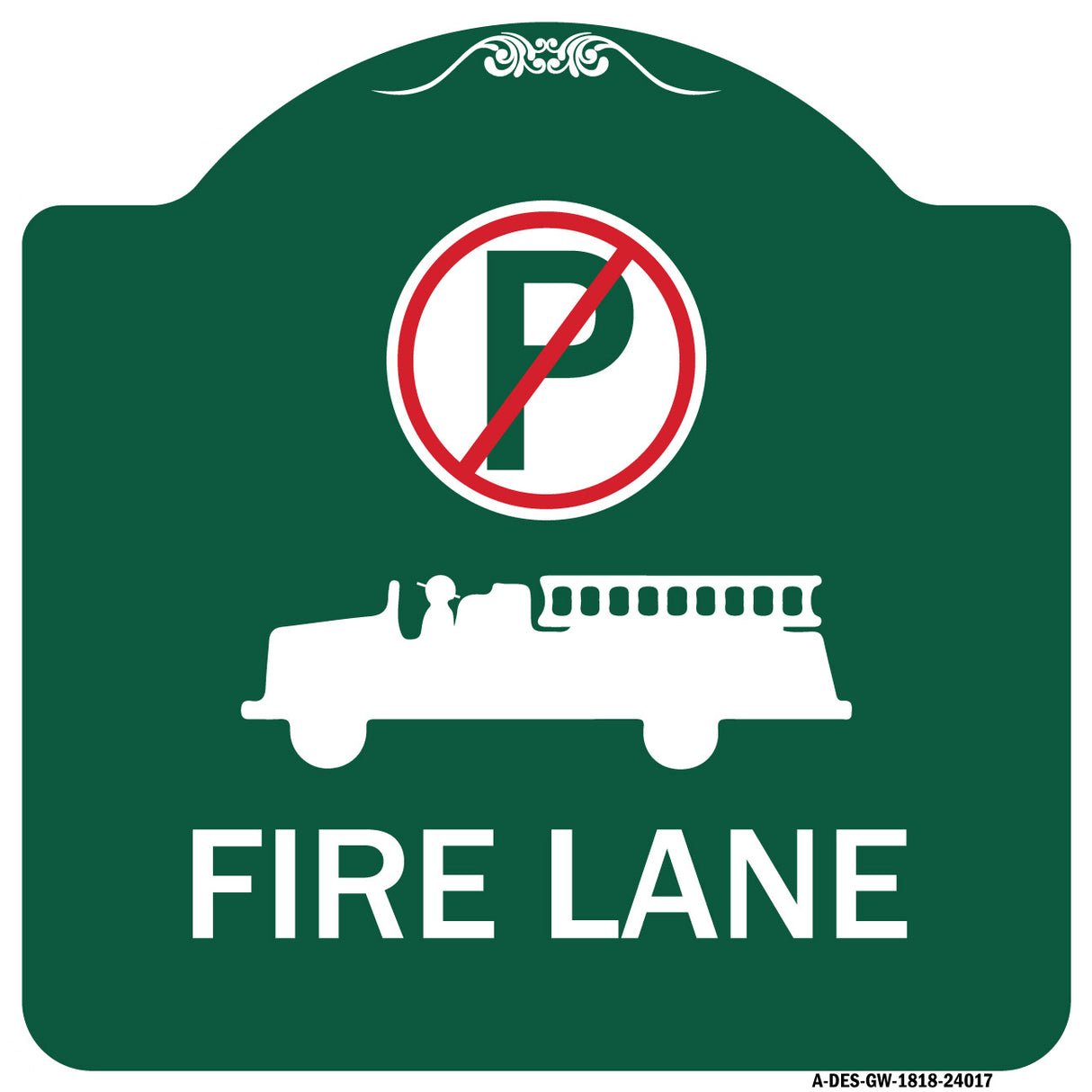 Fire Lane (With No Parking Symbol & Graphic)