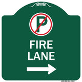 Fire Lane (No Parking Symbol and Right Arrow)