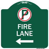 Fire Lane (No Parking Symbol and Left Arrow)
