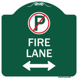 Fire Lane (No Parking Symbol and Arrow Pointing Left and Right)
