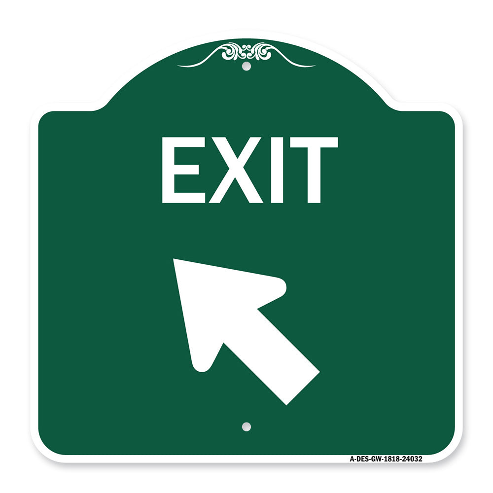 Exit Sign Exit with Left Arrow