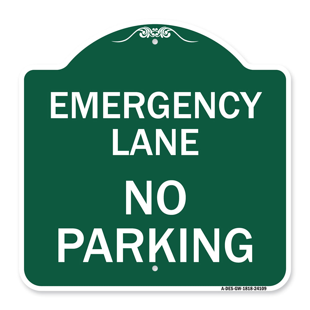 Emergency Lane No Parking Sign