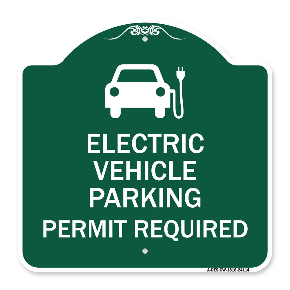 Electric Vehicle Parking Permit Required (With Electric Car Graphic)