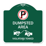 Dumpster Sign No Parking Dumpster Area Violators Towed (With Graphic)