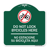 Do Not Lock Bicycles Here - No Estacione Su Bicicleta Aqui (With No Bicycle Graphic)