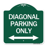 Diagonal Parking Only with Bidirectional Arrow