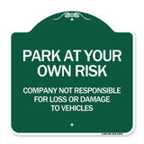 Company Not Responsible for Loss or Damage to Vehicles