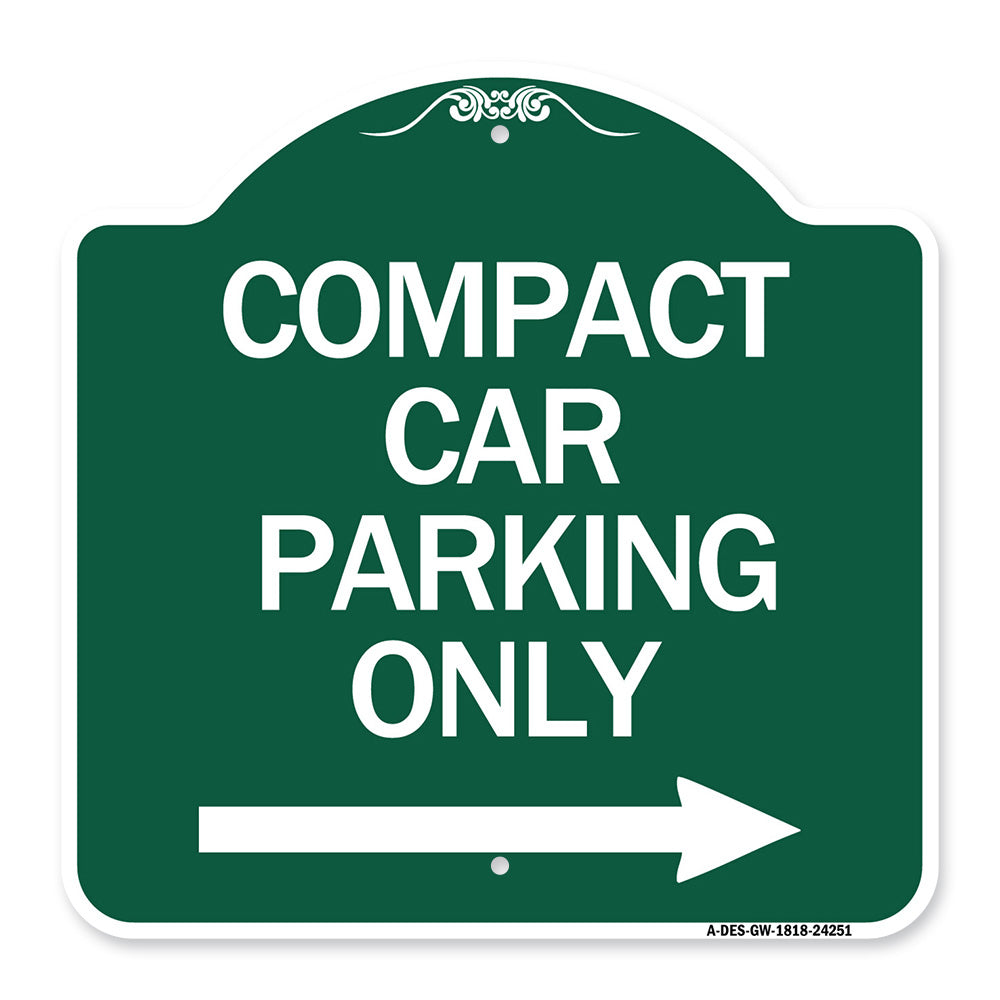 Compact Car Parking Only (With Right Arrow)
