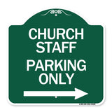Church Staff Parking Only (With Right Arrow)