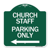Church Staff Parking Only (With Left Arrow)