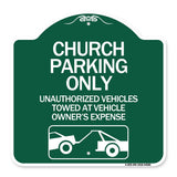 Church Parking Only - Unauthorized Vehicles Towed at Vehicle Owner's Expense (With Graphic)