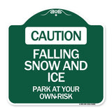 Caution Falling Snow and Ice Park at Your Own Risk