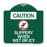 Caution - Slippery When Wet or Icy (With Graphic)