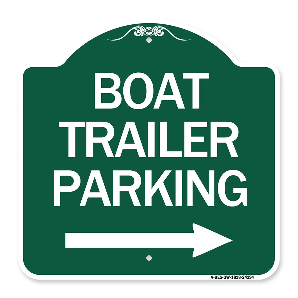 Boat Trailer Parking (With Right Arrow Symbol)