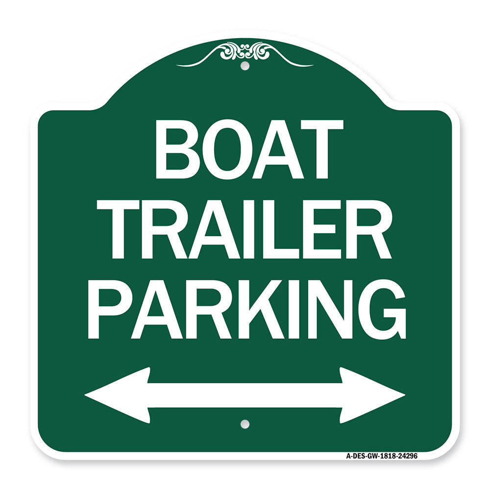 Boat Trailer Parking (With Bidirectional Arrow Symbol)