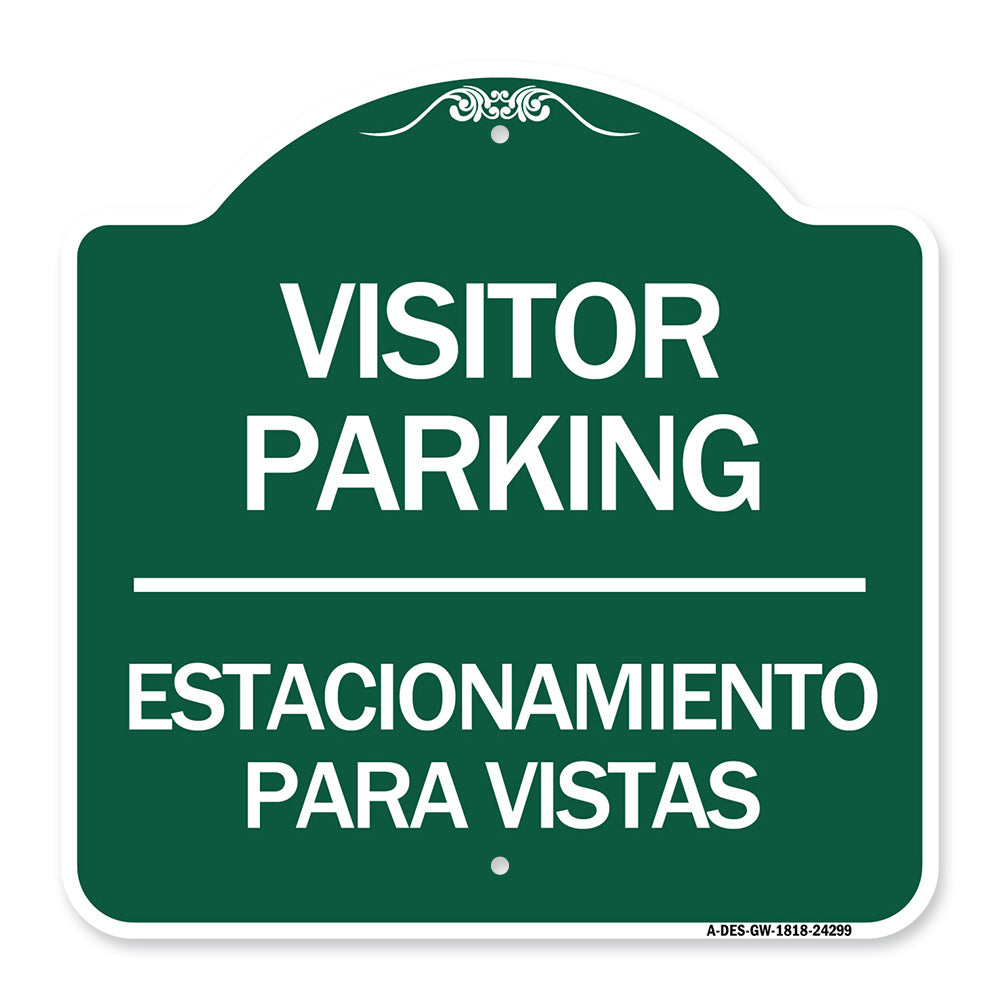 Bilingual Reserved Parking Sign Visitor Parking Estacionamiento Para Visitas