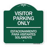 Bilingual Reserved Parking Sign Visitor Parking Only - Estacionamiento Para Visitantes Solamente