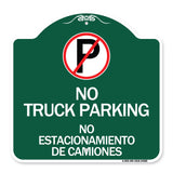 Bilingual No Parking Sign No Truck Parking No Estacionamiento De Camiones (With No Parking Symbol)