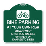 Bike Parking at Your Own Risk Management Is Not Responsible for Theft or Damage to Bikes