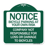 Bicycle Parking at Your Own Risk Company Not Responsible for Loss or Damage to Bicycles