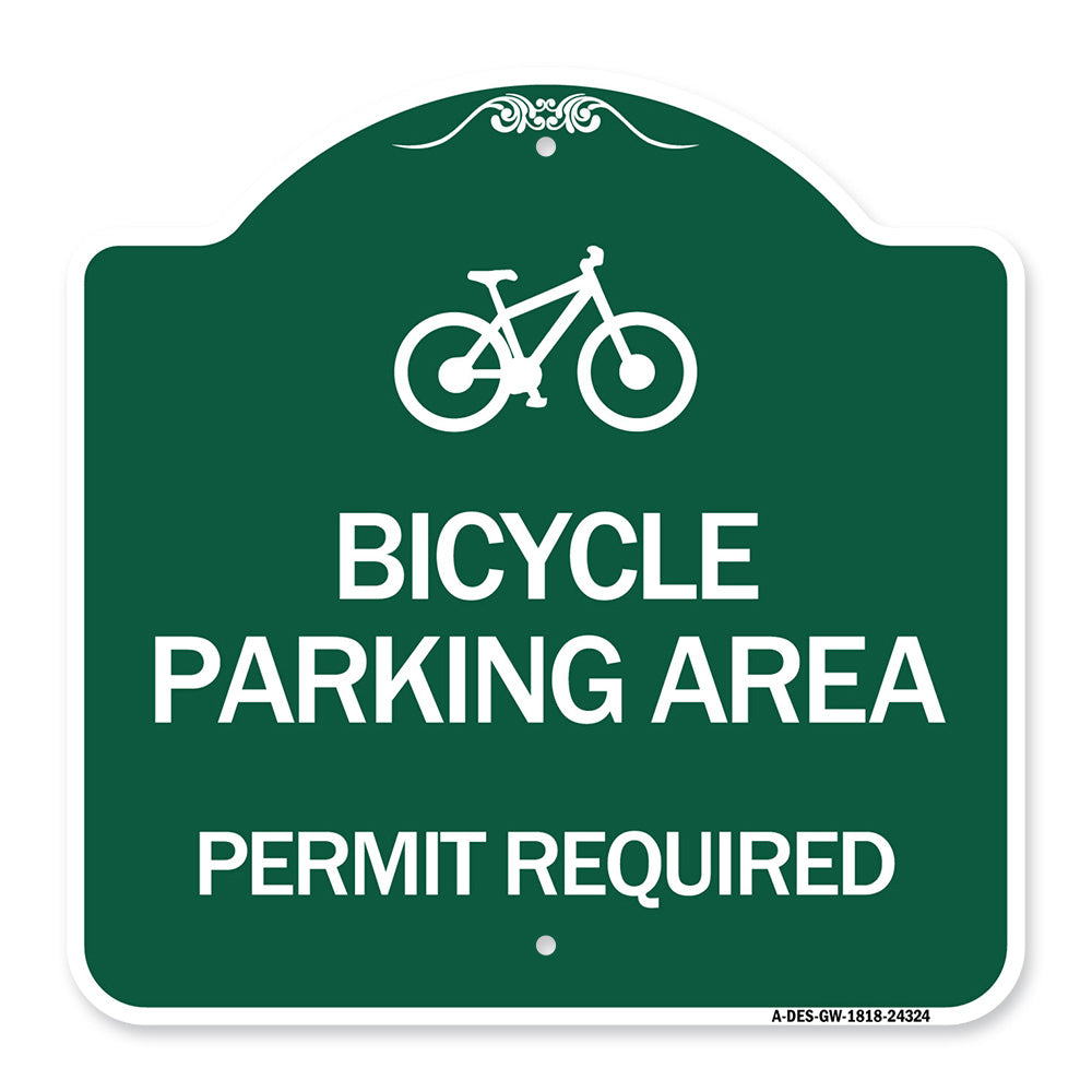 Bicycle Parking Area - Permit Required with Graphic