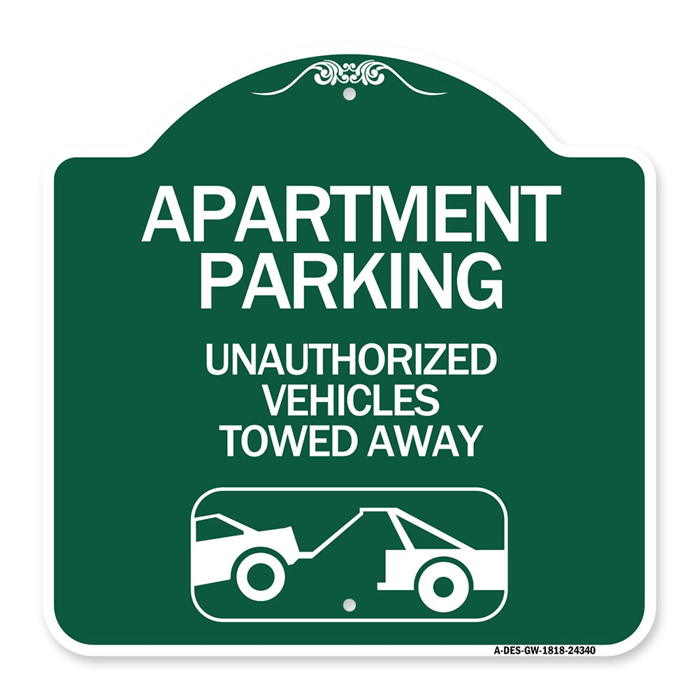 Apartment Parking - Unauthorized Vehicles Towed Away (With Car Tow Graphic)