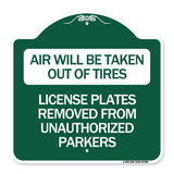 Air Will Be Taken Out of Tires - License Plates Removed from Unauthorized Parkers