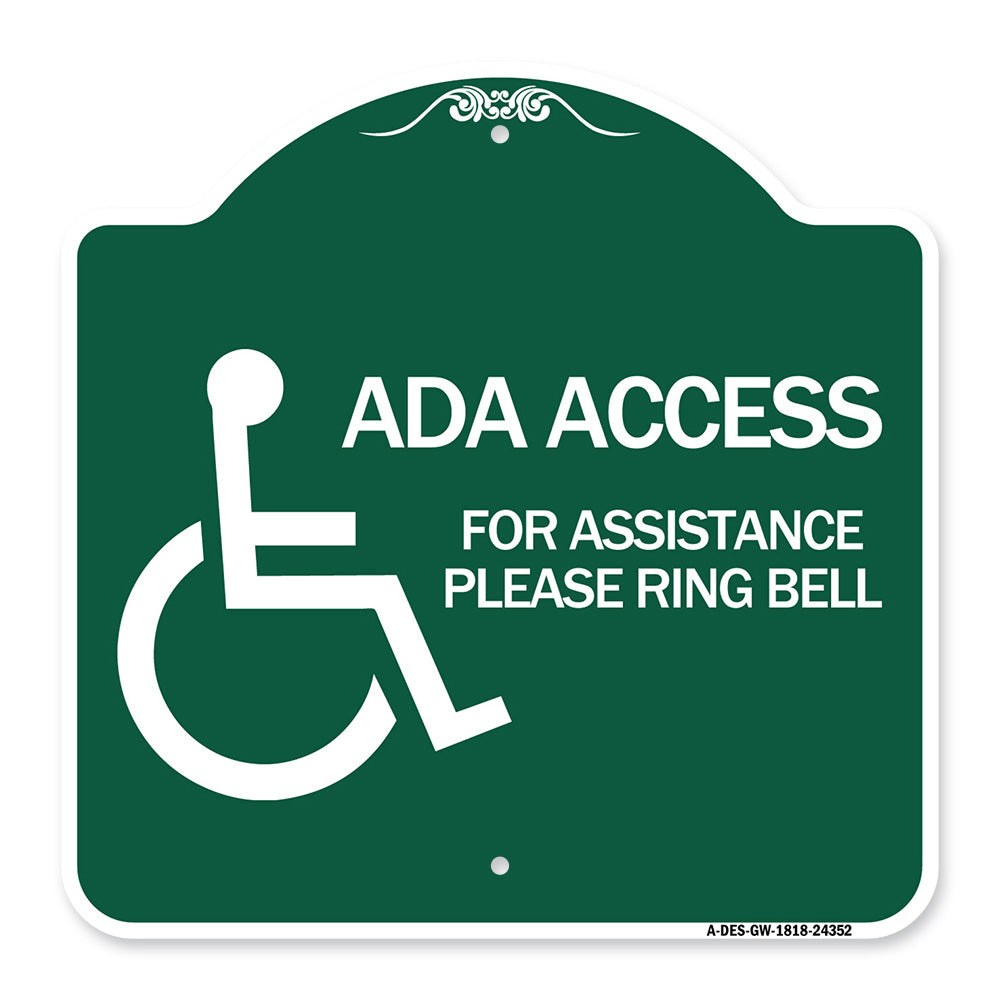 ADA Access for Assistance Ring Bell (With New Isa Symbol)