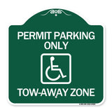 Accessible Permit Parking Only Tow-Away Zone with Symbol