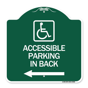 Accessible Parking on Left Arrow (With Graphic)