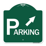 Parking with Arrow Pointing to Top Right
