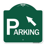 Parking with Arrow Pointing to Top Left