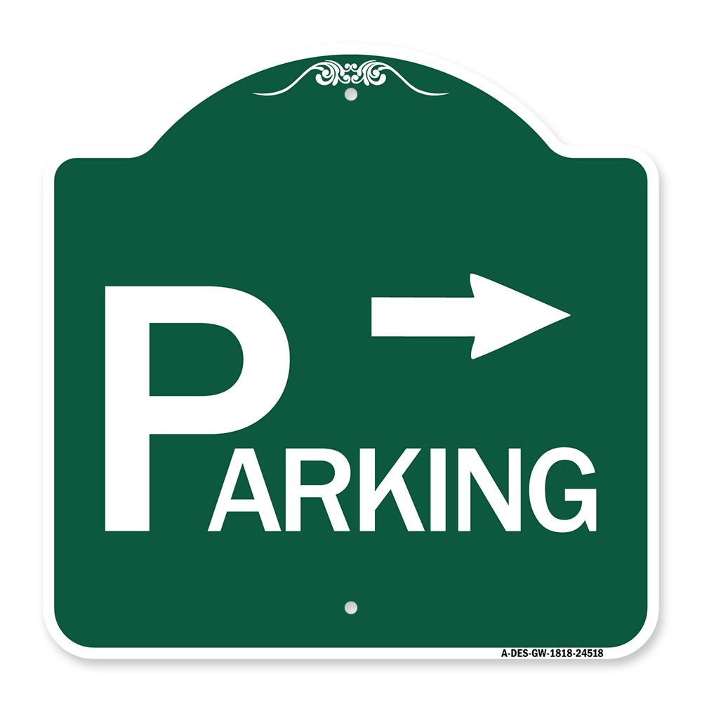Parking with Arrow Pointing Right