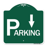 Parking with Arrow Pointing Down