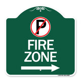 (No Parking Symbol and Right Arrow)