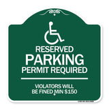 (Modern Isa Symbol) Connecticut Reserved Parking Permit Required Violators Will Be Fined Min $150