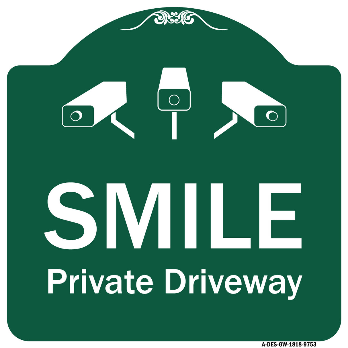 Smile Private Driveway With Video Surveillance Camera Graphics