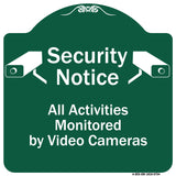 Security Notice All Activities Monitored By Video Cameras