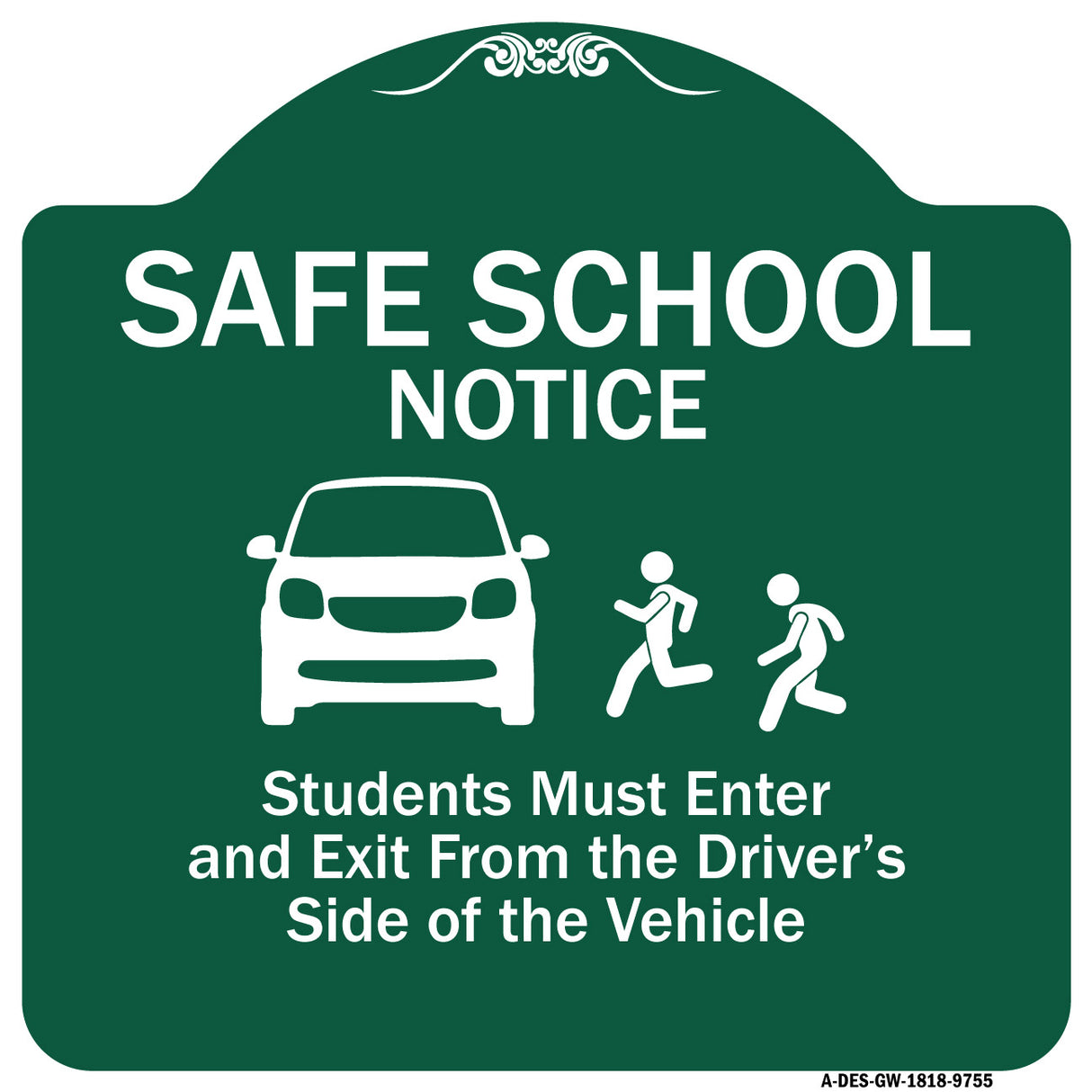 Safe School Notice Students Must Enter And Exit From Driver Side Of The Vehicle